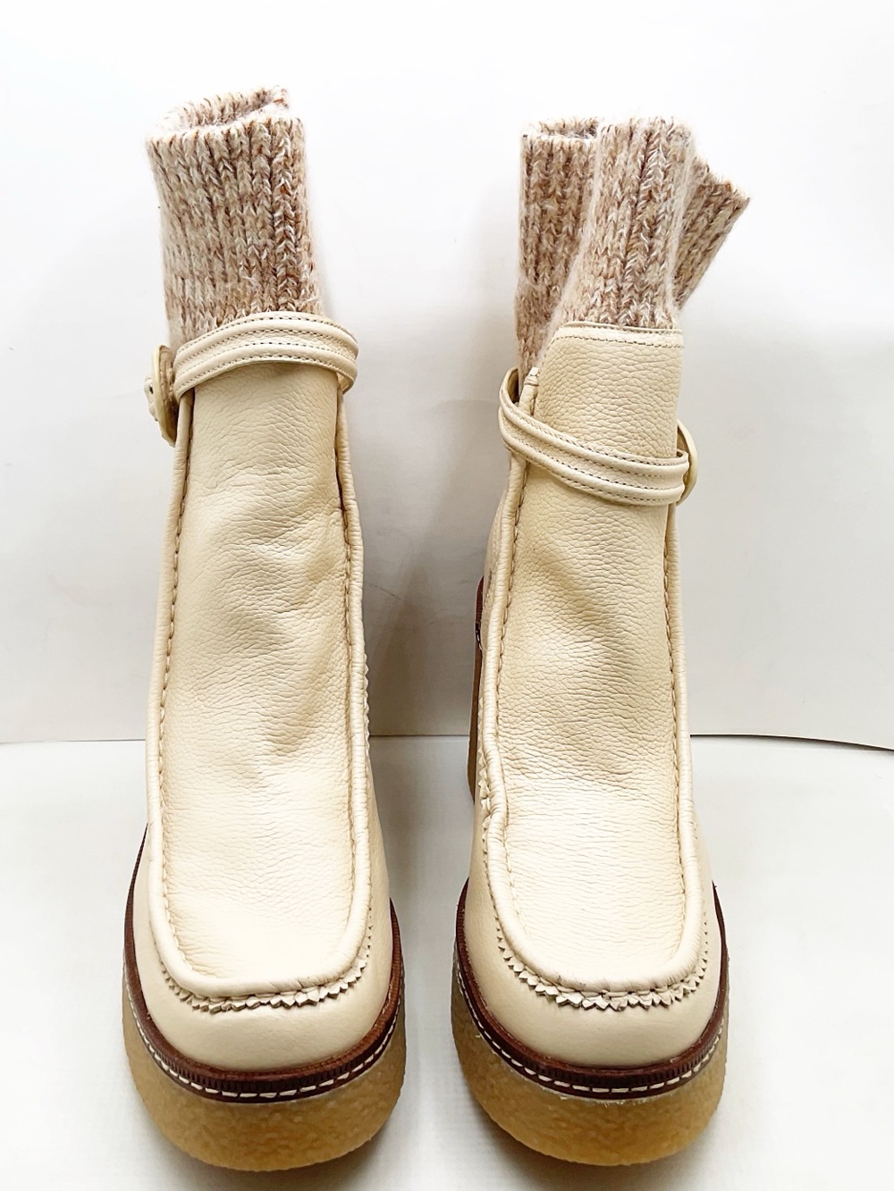 {Sam Edelman} SIDNEY Platform Ribbed Knit Cuff Booties - Picture 8 of 16